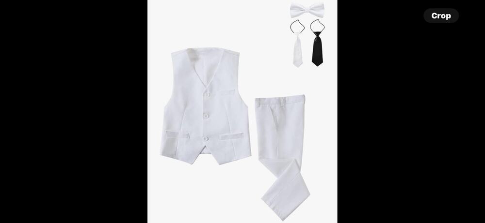Boys' 5-Piece Formal Slim Fit Suit Set, Vest, Pants, , Bow Tie , X 2 Ties, Sz 7Y